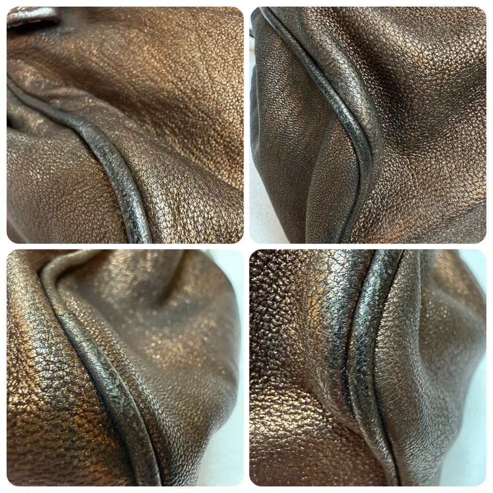 Jimmy Choo Metallic Leather Slouchy Shoulder Bag-see callouts
